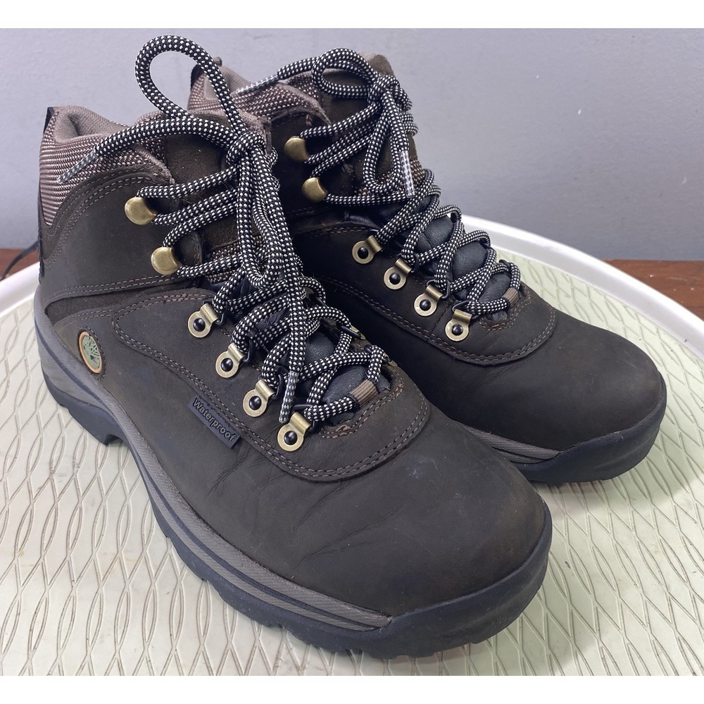 Timberland Women's Leather Hiking Waterproof Ankle Boots Brown Outdoor shoes 9